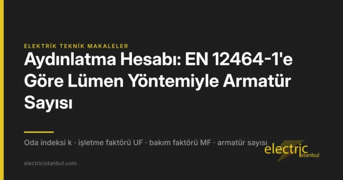 Aydınlatma Hesabı: EN 12464-1'e Göre Lümen Yöntemiyle Armatür Sayısı — kapak görseli
