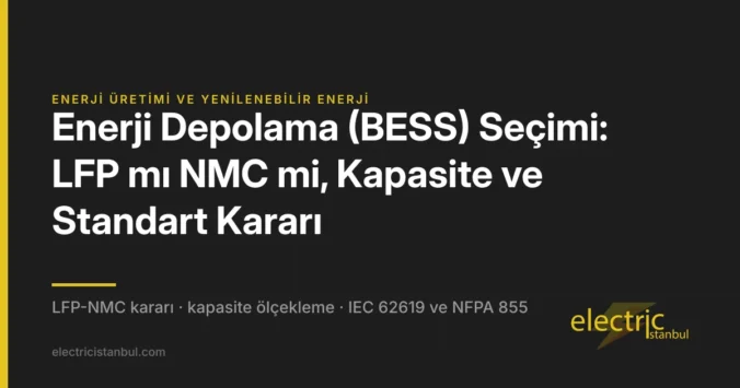 Enerji Depolama (BESS) Seçimi: LFP mı NMC mi, Kapasite ve Standart Kararı — kapak görseli